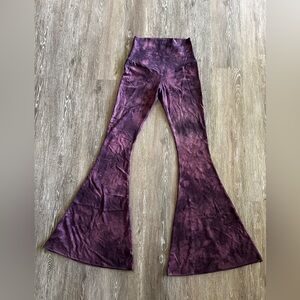 Purusha People Purple Sunflower Bell Bottoms Size Small